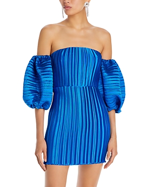 Shop L'idée L'idee Sirene Mini Dress In Moroccan Blue