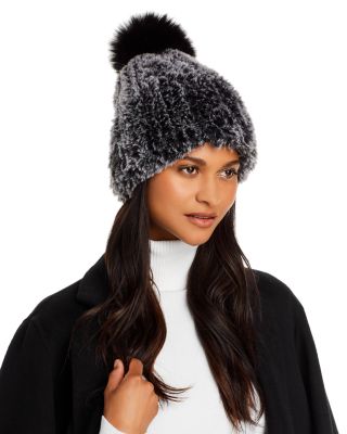 Faux Fur Stretch Knit Beanie