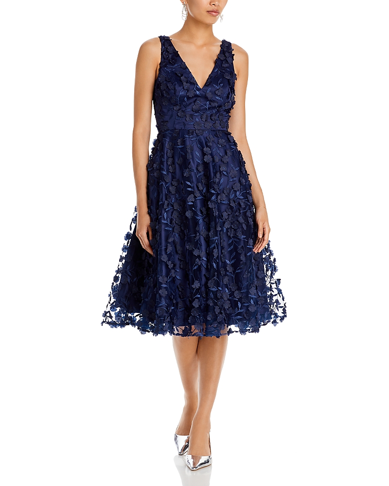 ELIZA J V NECK FIT AND FLARE DRESS EJ0M6562
