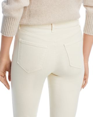 Kendra High Rise Crop Flare Jeans in Blanc