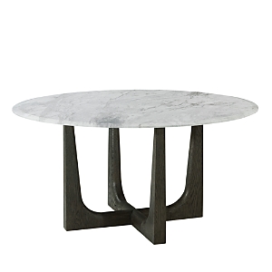 Theodore Alexander Repose Marble Round Dining Table In Charcoal Oak