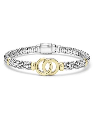 LAGOS - 18K Yellow Gold & Sterling Silver Signature Caviar Interlocking Circle Beaded Bracelet