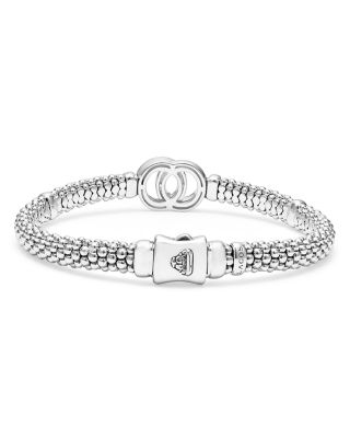 18K Yellow Gold & Sterling Silver Signature Caviar Interlocking Circle Beaded Bracelet