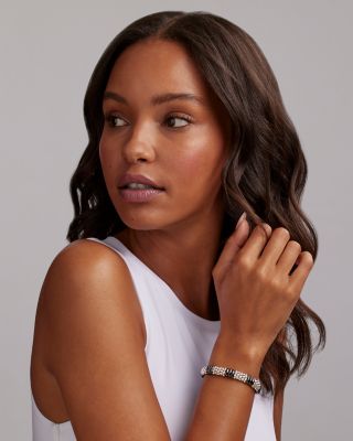 Sterling Silver Black Caviar Black Ceramic Beaded Bracelet