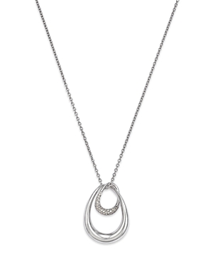 Georg Jensen Sterling Silver Offspring Pave Diamond Pendant Necklace, 17.72