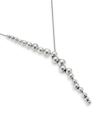 Sterling Silver Moonlight Grapes Ball Cluster Lariat Necklace, 17.32"