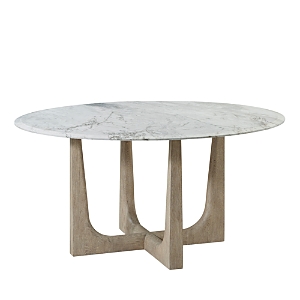 Theodore Alexander Repose Marble Round Dining Table In Gray Oak