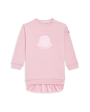 Shop Moncler Girls' Sweater Ruffle Dress - Baby, Little Kid In Medium Pink