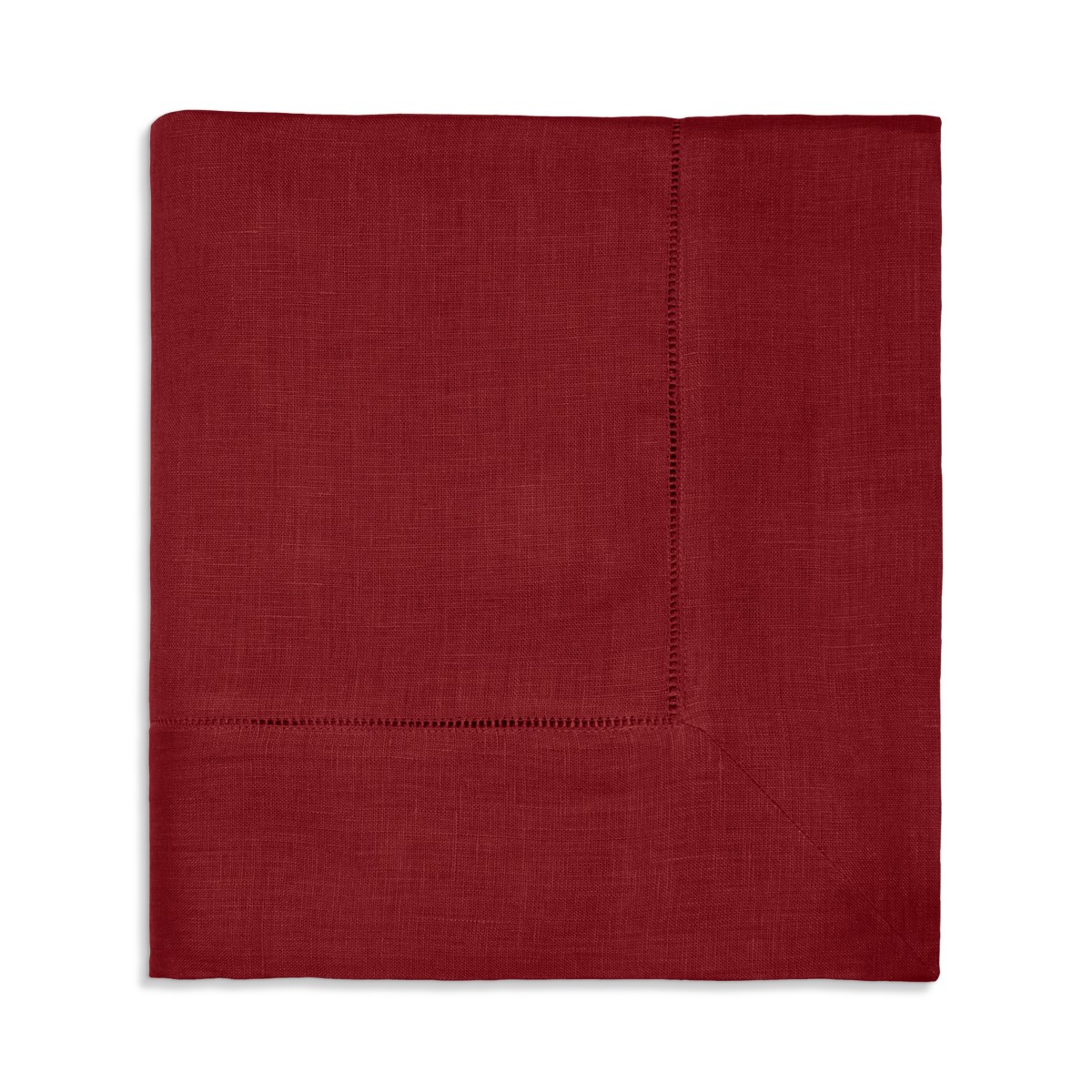 Sferra Festival Square Hemstitched Tablecloth, 66 x 66 in Cinnabar