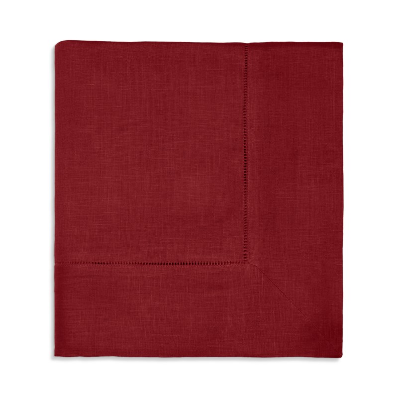 Sferra Festival Square Hemstitched Tablecloth, 66 x 66 in Cinnabar