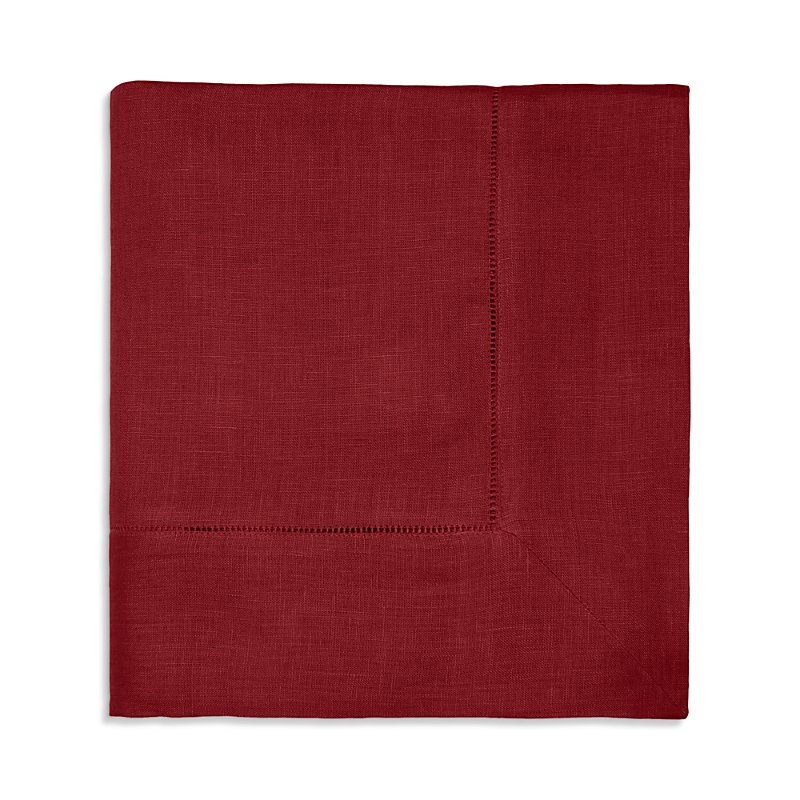 Sferra Festival Square Hemstitched Tablecloth, 66 X 66 In Cinnabar