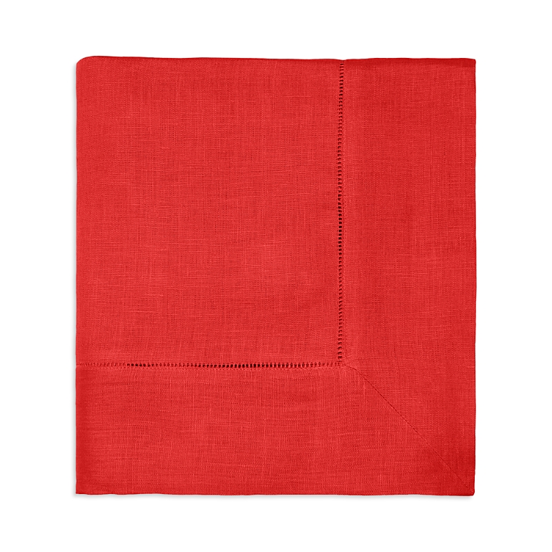Sferra Festival Square Hemstitched Tablecloth, 66 X 66 In Red