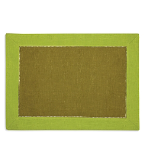 Sferra Roma 4-piece Colorblock Placemat Set In Avocado/apple