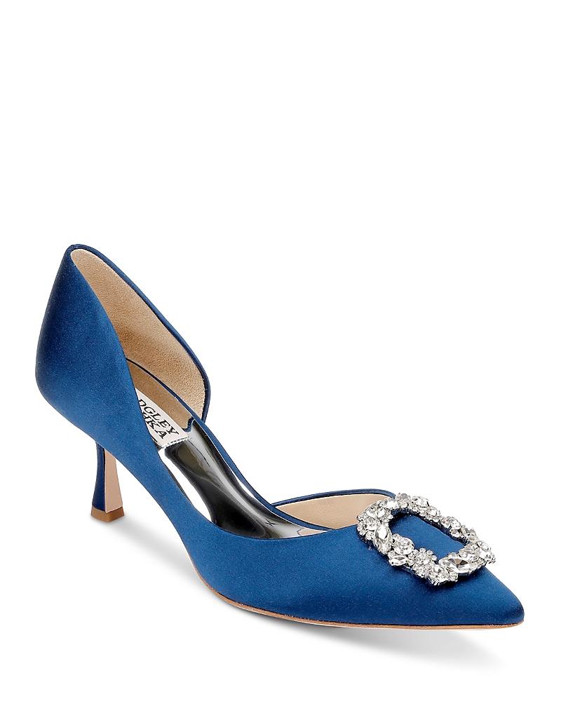 BADGLEY MISCHKA WOMEN'S FABIA II EMBELLISHED POINTED TOE SLIP ON PUMPS