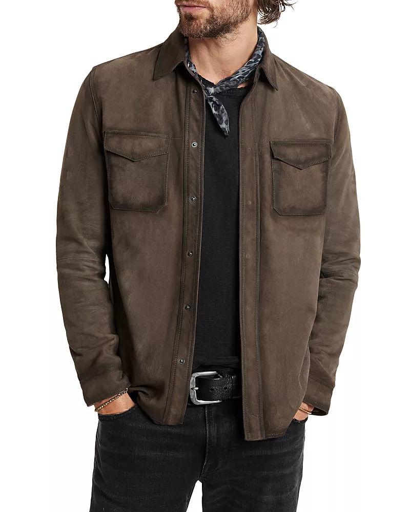 John Varvatos Izzy Suede Shirt Jacket