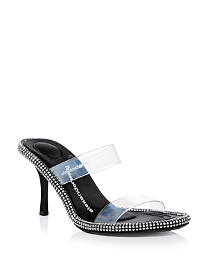 Shop Alexander Wang Women's Kira 85 Crystal Slide Sandals In Black