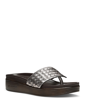 DONALD PLINER WOMEN'S WOVEN WEDGE THONG SANDALS