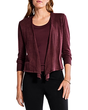 Nic + Zoe Womens Heathered Open Front Cardigan Sweater In Redwood