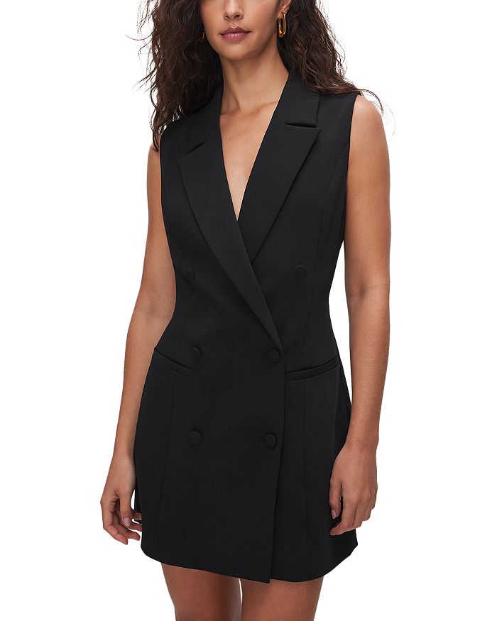 Sleeveless Double-Breasted Detail Mini Bodycon Dress