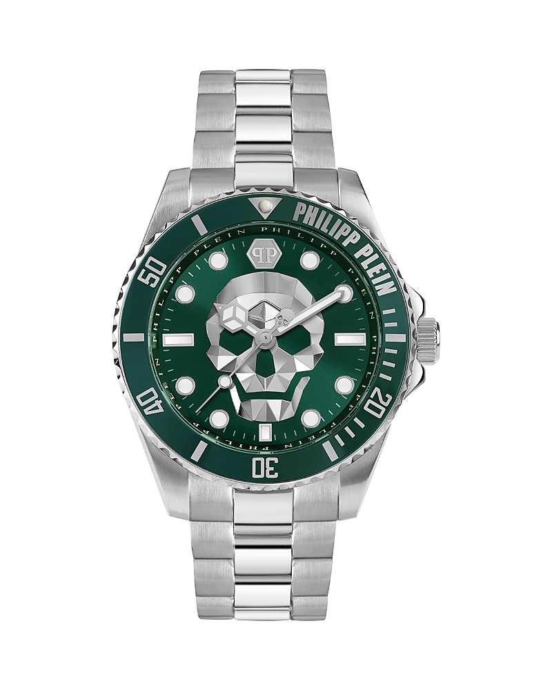 Philipp Plein Men's The $kull Stainless Steel Bracelet Watch 44mm In Green/silver