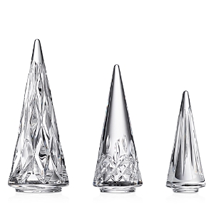 Waterford Lismore Crystal Standing Trees, Set Of 3 In Clear
