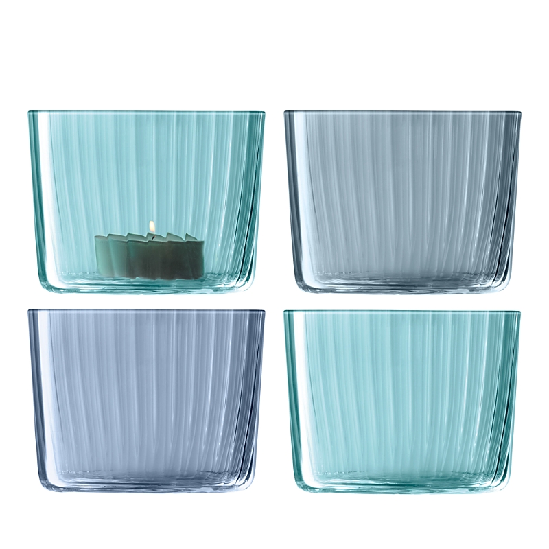 Lsa 4-piece Votive Candleholder Set In Sapphire