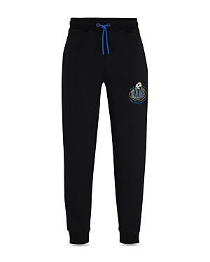 Hugo Boss Boss X Nfl Cotton-blend Tracksuit Bottoms With Collaborative Branding In Black