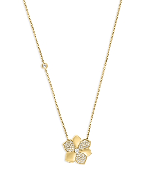 Bloomingdale's Diamond Flower Necklace In 14k Yellow Gold, 0.25 Ct. T.w - 100% Exclusive