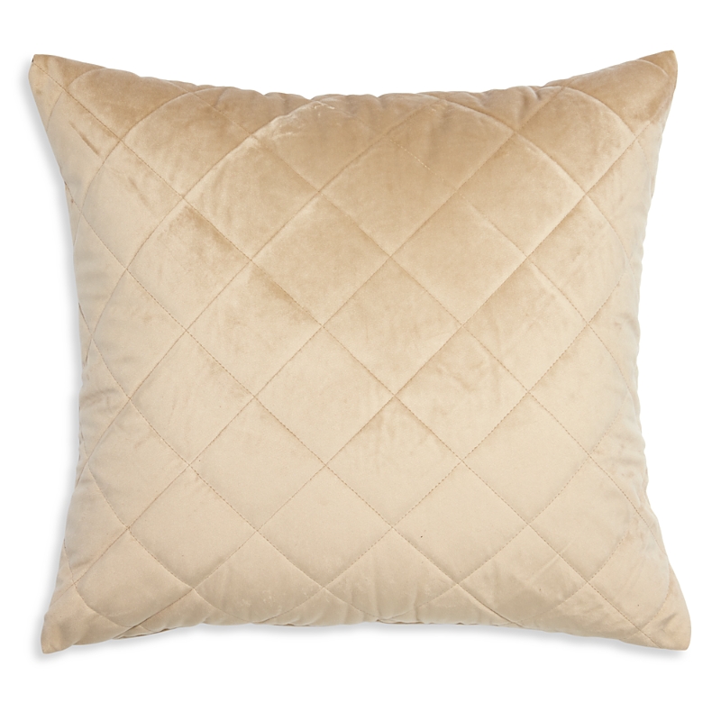 Frette Quilted Velvet Decorative Cushion, 20 X 20 - Exclusive In Natural