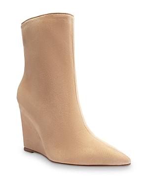 Schutz Women's Asya Pointed Toe Wedge Booties In True Beige