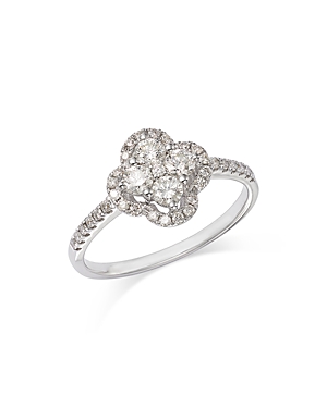 Bloomingdale's Diamond Clover Ring In 14k White Gold, 0.60 Ct. T.w.