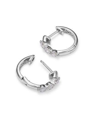 Diamond Hoop Earrings in 14K White Gold, 0.5-1.5 tcw