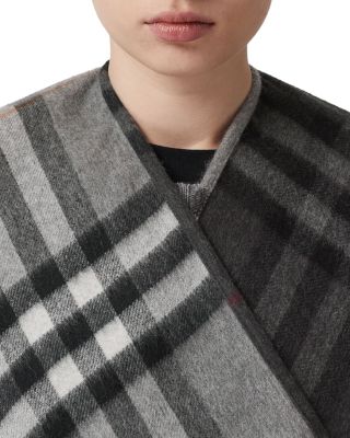 Contrast Check Jacquard Cape