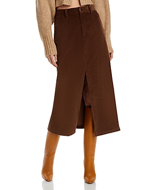 Shop Sea New York Cooper Corduroy Midi Skirt In Brown