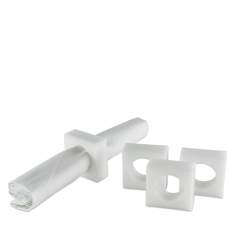 Tizo Lucite Napkin Rings, Set Of 4 In White