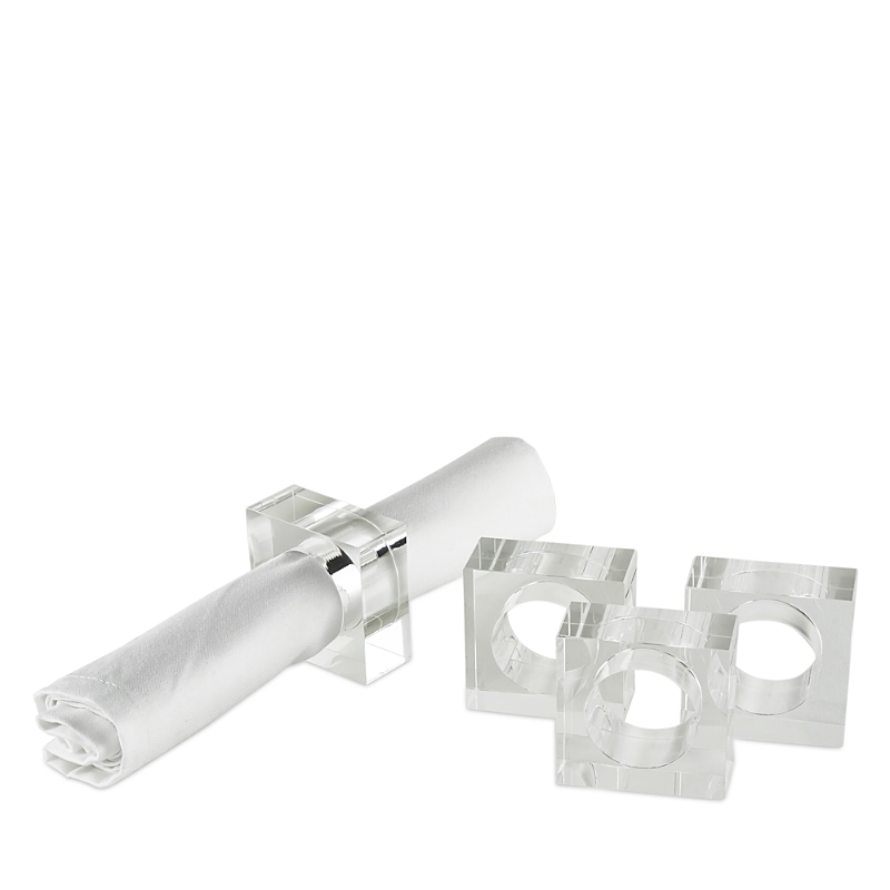 Tizo Lucite 4-piece Square Napkin Ring Set