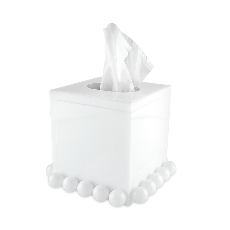 Tizo Lucite Bubble Tissue Box Cover In White