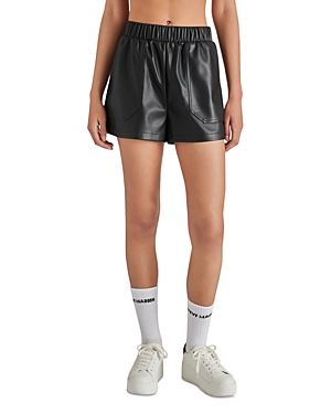 Steve Madden Faux The Record Faux Leather Shorts