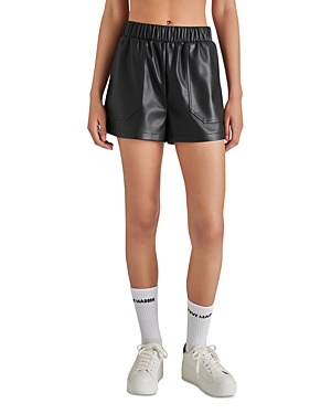 Steve Madden Lainey Faux Leather Shorts In Black