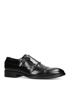 Kurt Geiger London Hunter Cap Toe Double Monk Strap Shoe In Black