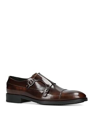 Kurt Geiger Men's Hunter Double Buckle Monk Strap Dress Shoes In Brown