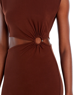 Fore Cut Out Midi Dress In Chocolate