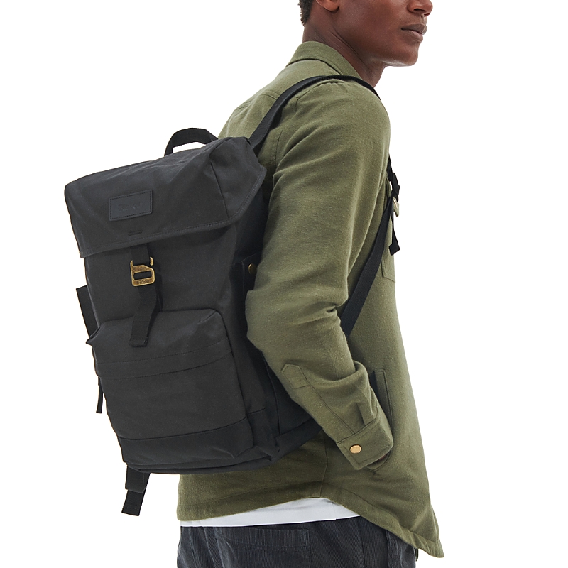 Barbour Essential Wax Backpack In Black