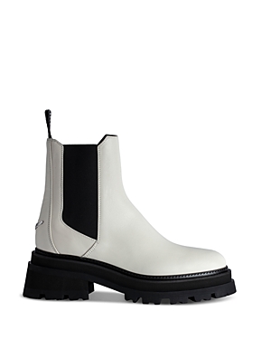ZADIG & VOLTAIRE WOMEN'S RIDE STRETCH WHITE CHELSEA BOOTS