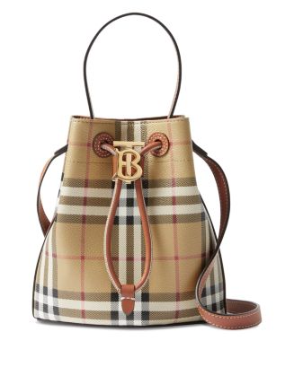 ハンドバッグ BURBERRY MINI CHECK BUCKET BAG CD6B4829-3F19-4977-877C-