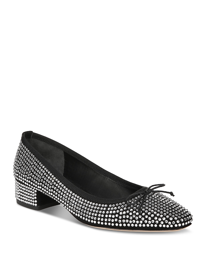 Veronica Beard Cecile Crystal Bow Ballerina Flats In Black