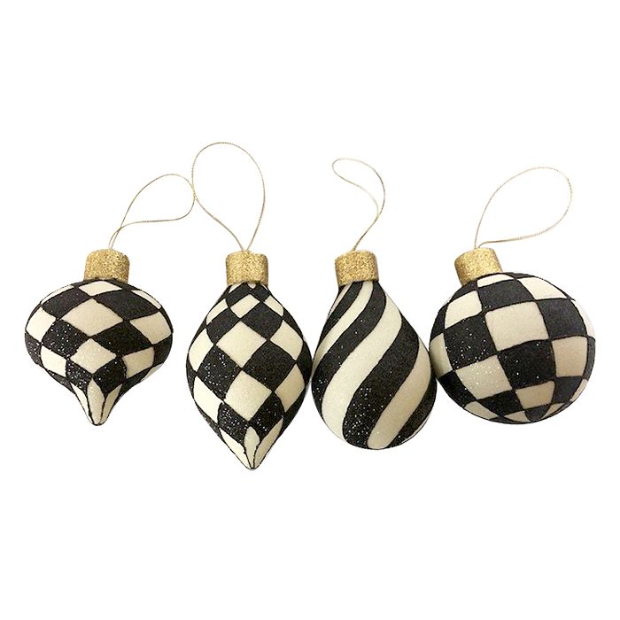 MackenzieChilds Checked Ornaments, Set of 4 Bloomingdale's