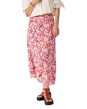 Ba&sh Button Front Midi Skirt In Fuchsia