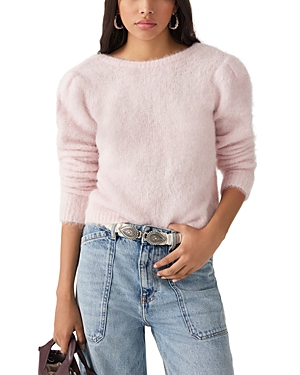 Ba&sh Turo Low Back Knit Sweater In Pink Blush