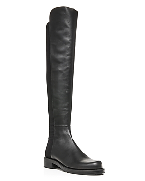 Shop Stuart Weitzman Women's 5050 Bold Over The Knee Boots In Black Leather